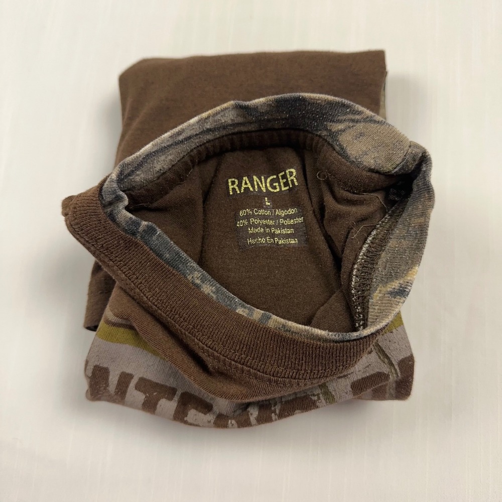 Ranger Kids Brown Camo Layered Hunter's Dream Buck Graphic Long Sleeve Shirt L - Picture 6 of 6